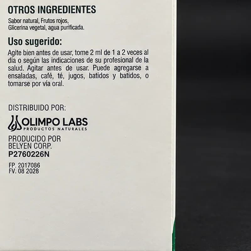 Uso sugerido impreso en la caja